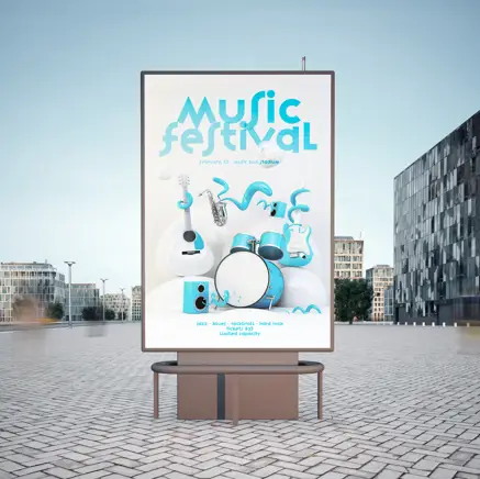 music festival advertising poster mock-up
